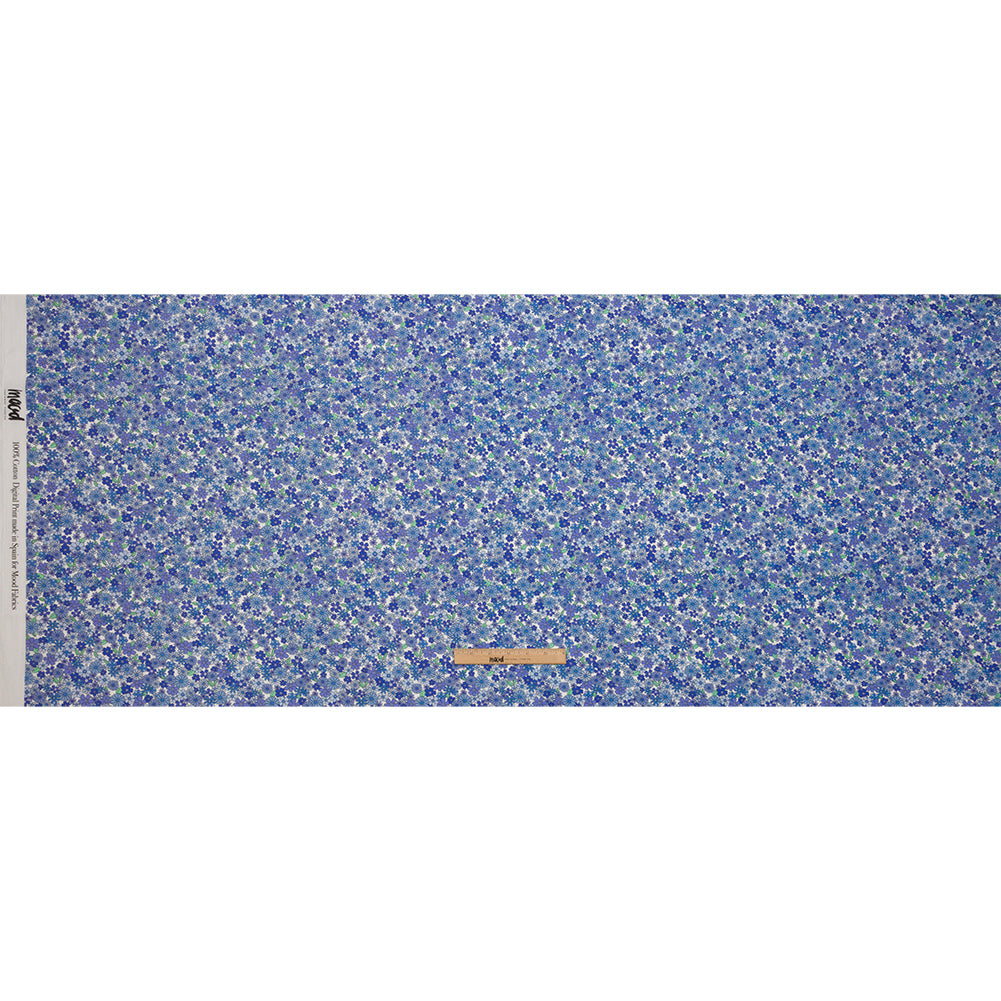 Cotton Poplin - Blue Floral - Strawberry Fields Print - Mood Exclusive Secret Garden Collection - Full