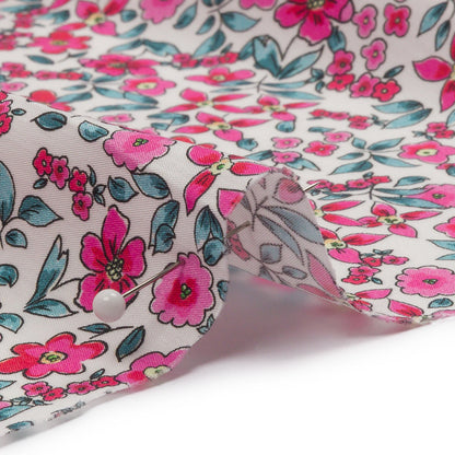 Cotton Poplin - Pink Floral - Botanical Stroll Print - Mood Exclusive Secret Garden Collection