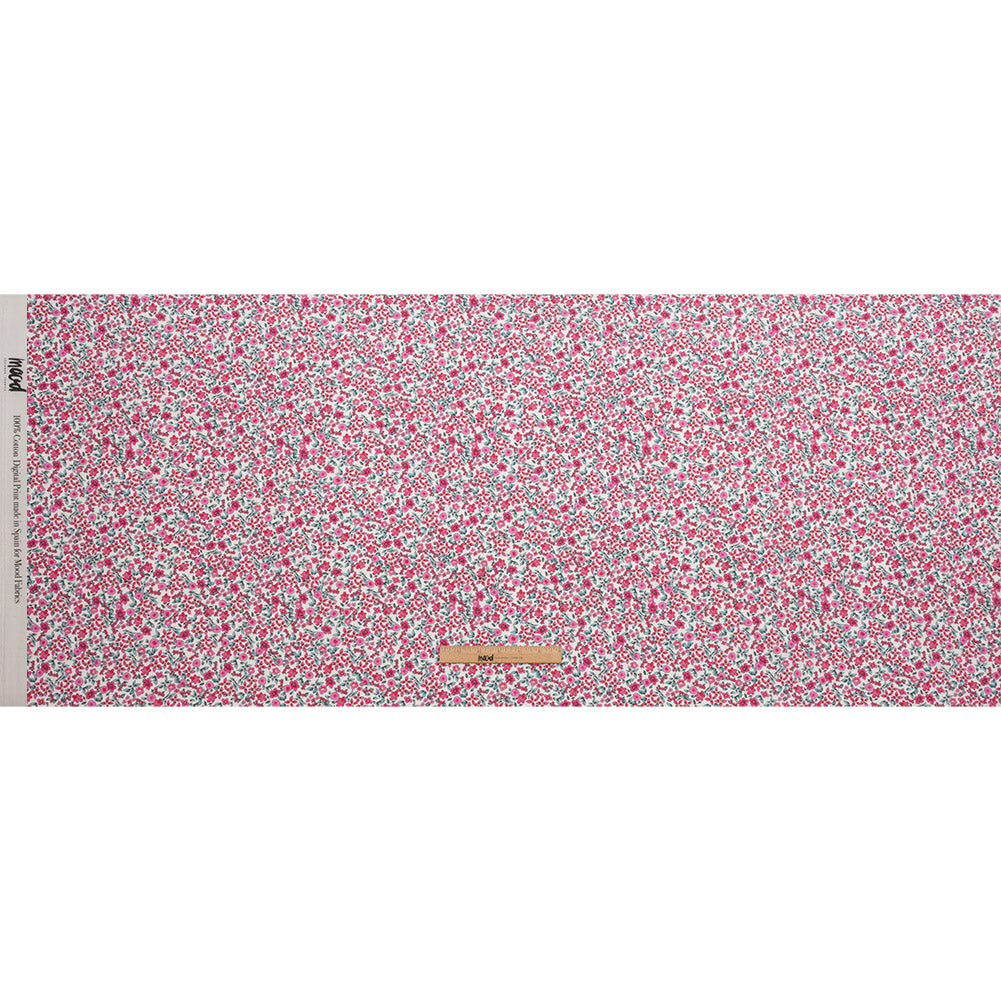 Cotton Poplin - Pink Floral - Botanical Stroll Print - Mood Exclusive Secret Garden Collection - Full