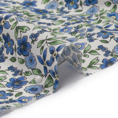 Cotton Poplin - Blue Floral - Botanical Stroll Print - Mood Exclusive Secret Garden Collection