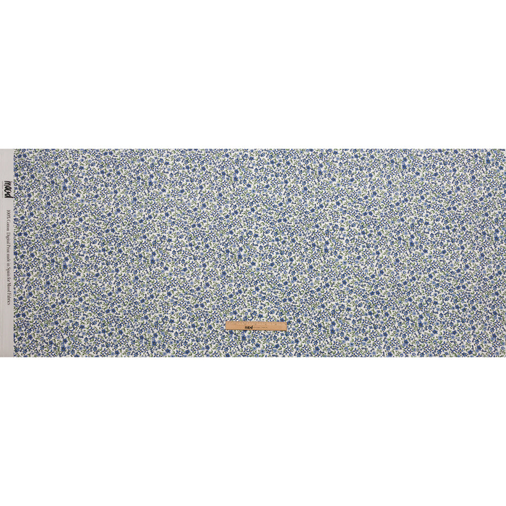 Cotton Poplin - Blue Floral - Botanical Stroll Print - Mood Exclusive Secret Garden Collection - Full