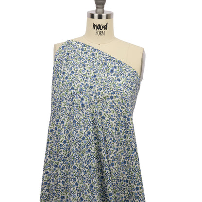 Cotton Poplin - Blue Floral - Botanical Stroll Print - Mood Exclusive Secret Garden Collection