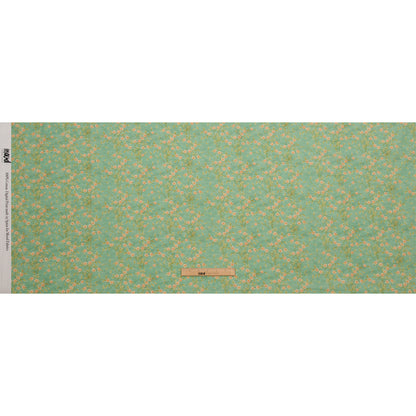 Cotton Poplin - Green and Cream Floral - Flora's Crown Print - Mood Exclusive Secret Garden Collection