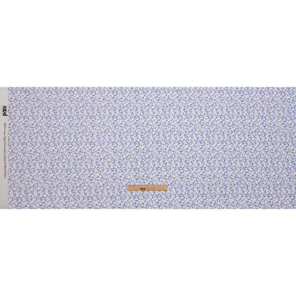 Cotton Voile - Periwinkle and White Floral - Sunday in the Park Print - Mood Exclusive Secret Garden Collection