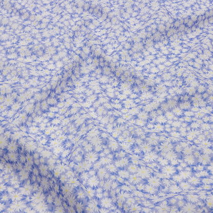 Cotton Voile - Periwinkle and White Floral - Sunday in the Park Print - Mood Exclusive Secret Garden Collection