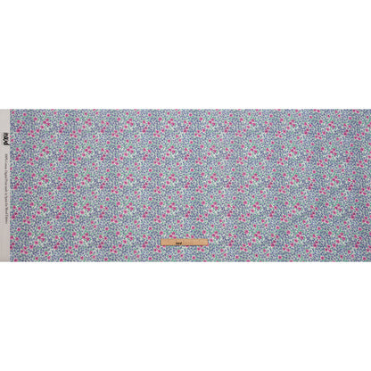 Cotton Voile - Blue and Pink Floral - Springtime Saunter Print - Mood Exclusive Secret Garden Collection