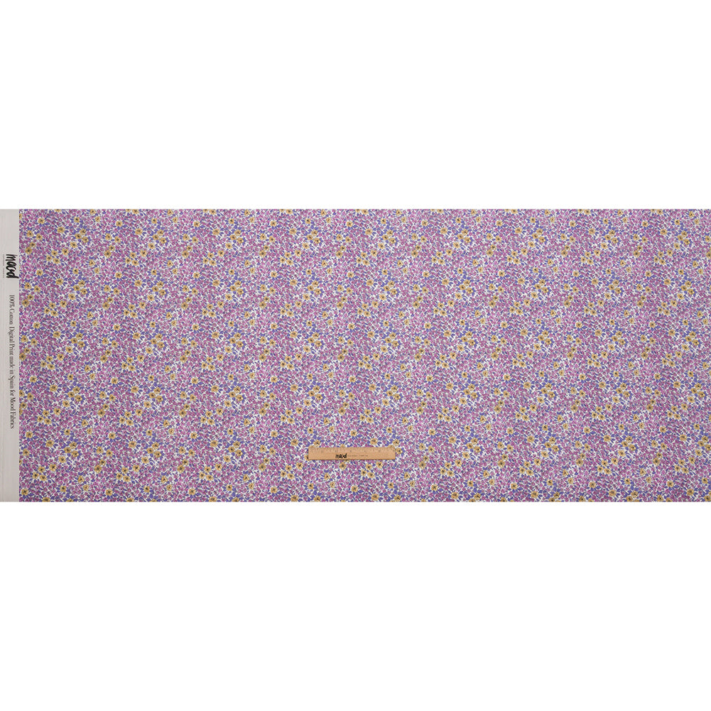 Cotton Voile - Pink and Yellow Floral - Springtime Saunter Print - Mood Exclusive Secret Garden Collection - Full