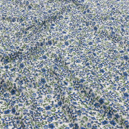 Cotton Voile - Blue Floral - Botanical Stroll Print - Mood Exclusive Secret Garden Collection