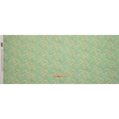 Cotton Voile - Green and Cream Floral - Flora's Crown Print - Mood Exclusive Secret Garden Collection