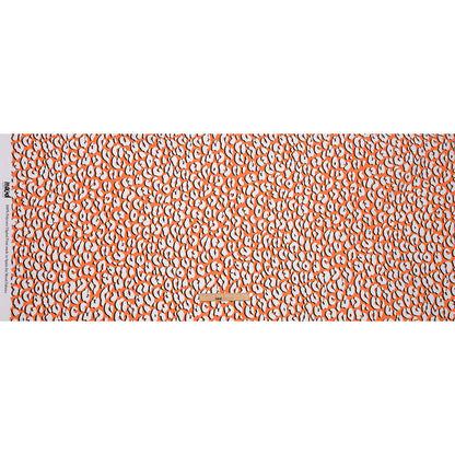 Recycled Polyester Swim Trunk Fabric - Orange and White Animal Spots - Dune Surfing Print - Mood Exclusive Malibu Collection