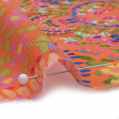 Viscose Georgette - Orange Paisley - Amsterdam Market Print - Mood Exclusive Gisele Collection