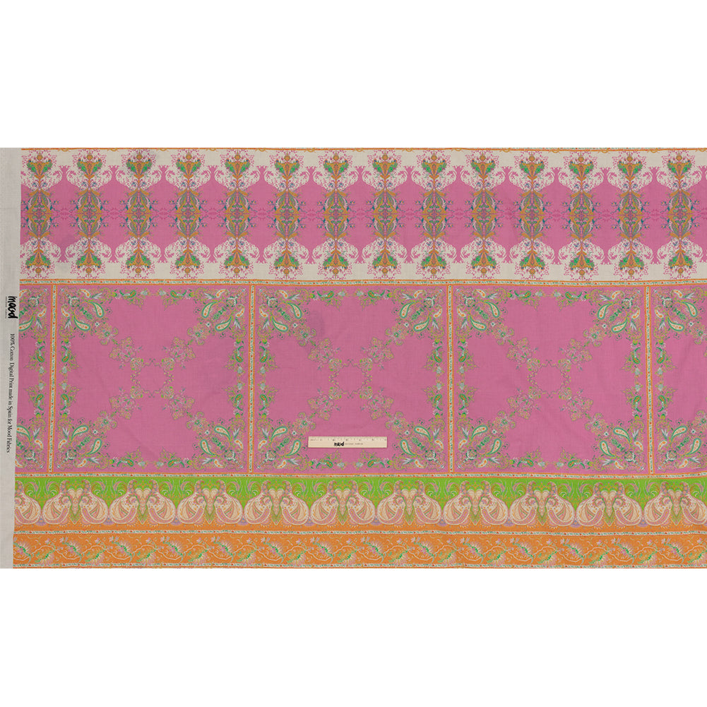 Viscose Georgette Panel - Paisley Stripes and Squares - Cypress Daydreams Print - Mood Exclusive Gisele Collection - Full