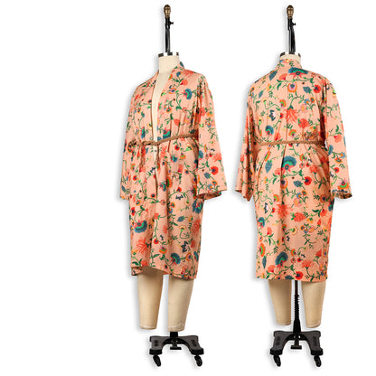 Cotton Voile - Peach Floral Vines - Sherbert Shandy Print - Mood Exclusive Gisele Collection