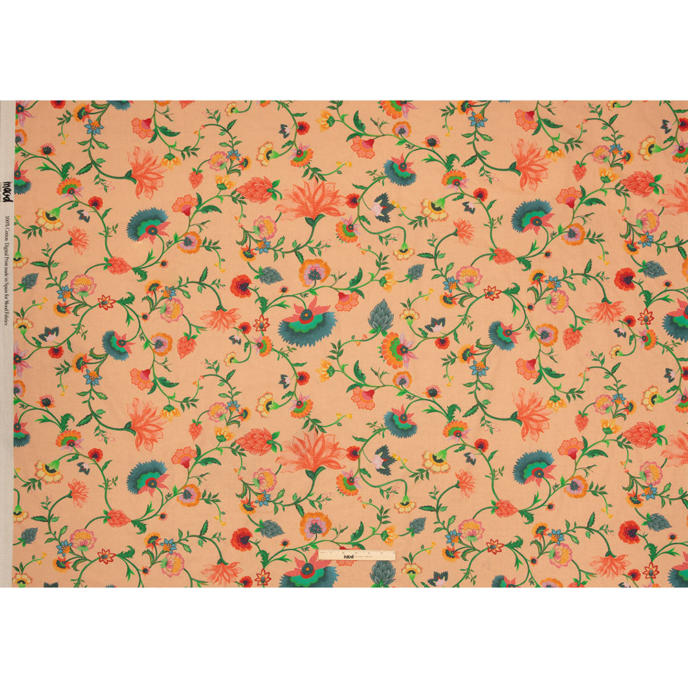 Cotton Voile - Peach Floral Vines - Sherbert Shandy Print - Mood Exclusive Gisele Collection - Full