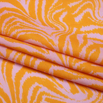 Cotton Voile - Pink and Orange Animal Stripes - Saffron River Print - Mood Exclusive Gisele Collection