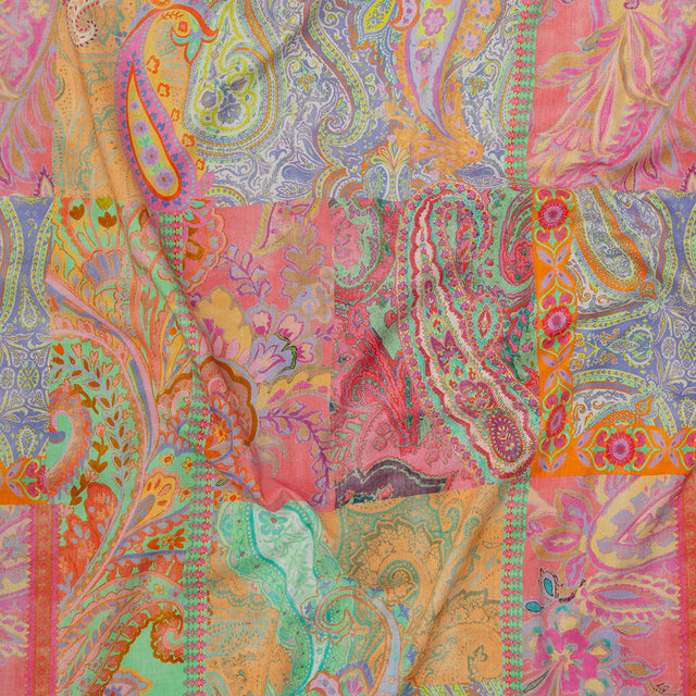 Cotton Voile - Pink Patchwork Paisley - Pastel Patina Print - Mood Exclusive Gisele Collection
