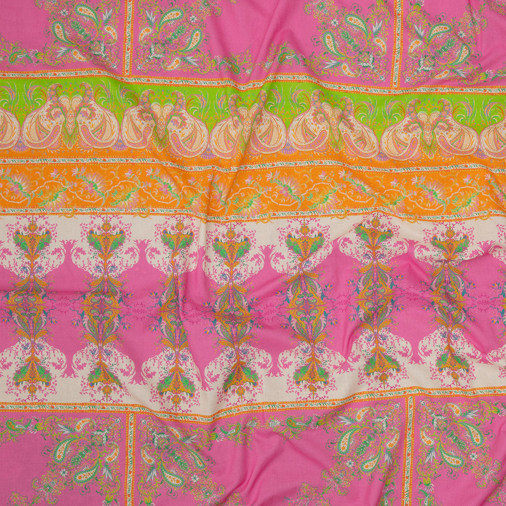 Cotton Voile Panel - Paisley Stripes and Squares - Cypress Daydreams Print - Mood Exclusive Gisele Collection