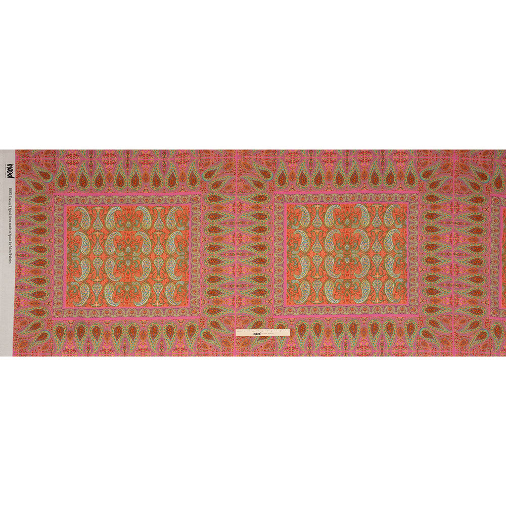 Cotton Voile Panel - Pink Paisley Squares - Laputa's Groundkeeper Print - Mood Exclusive Gisele Collection - Full
