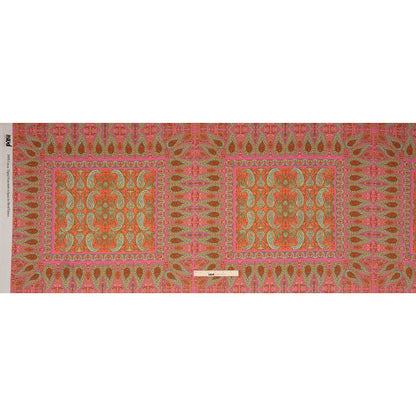 Cotton Voile Panel - Pink Paisley Squares - Laputa's Groundkeeper Print - Mood Exclusive Gisele Collection