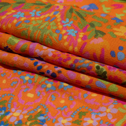 Sustainable Viscose Crepe - Orange Paisley - Amsterdam Market Print - Mood Exclusive Gisele Collection