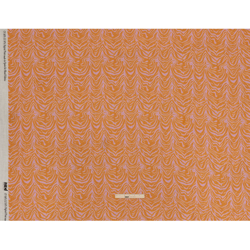 Viscose and Linen Woven - Pink and Orange Animal Stripes - Saffron River Print - Mood Exclusive Gisele Collection - Full