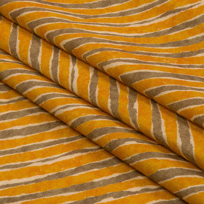 Linen and Rayon Woven - Taupe and Orange Painterly Chevrons - August Attitude Print - Mood Exclusive Palm Beach Collection