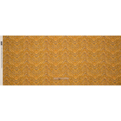 Linen and Rayon Woven - Taupe and Orange Painterly Chevrons - August Attitude Print - Mood Exclusive Palm Beach Collection