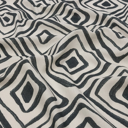Linen and Rayon Woven - White Painted Diamonds - Sahara Summers Print - Mood Exclusive Palm Beach Collection