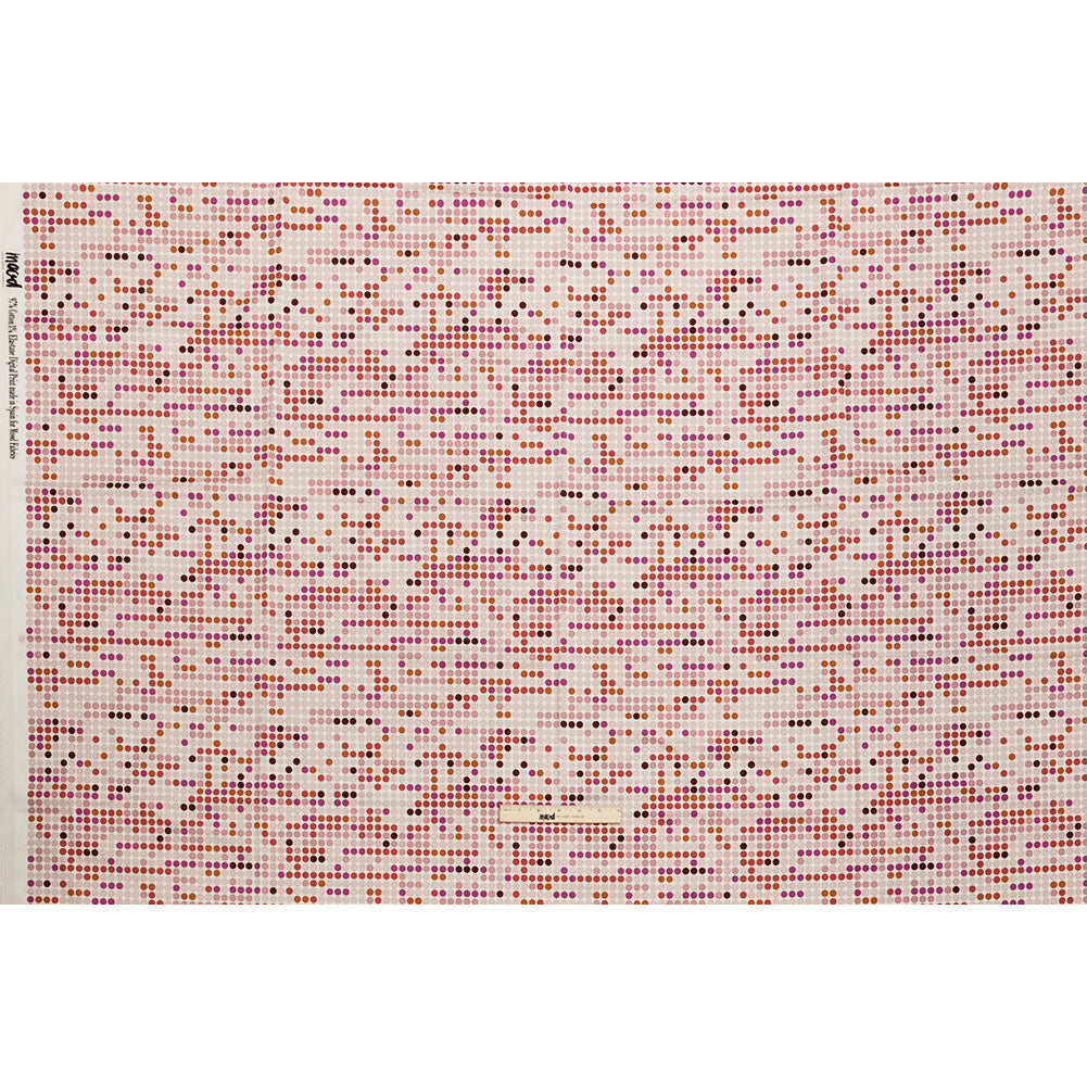 Stretch Cotton Sateen - Pink and Red Dots - Switchboard Soiree Print - Mood Exclusive Yesterday Collection - Full