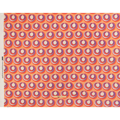 Stretch Cotton Sateen - Orange and Purple Circles - Stop The Beat Print - Mood Exclusive Yesterday Collection