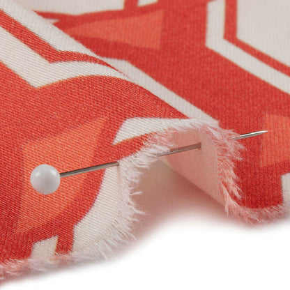 Stretch Cotton Sateen - Red Honeycomb Diamonds - Arcade Fever Print - Mood Exclusive Yesterday Collection