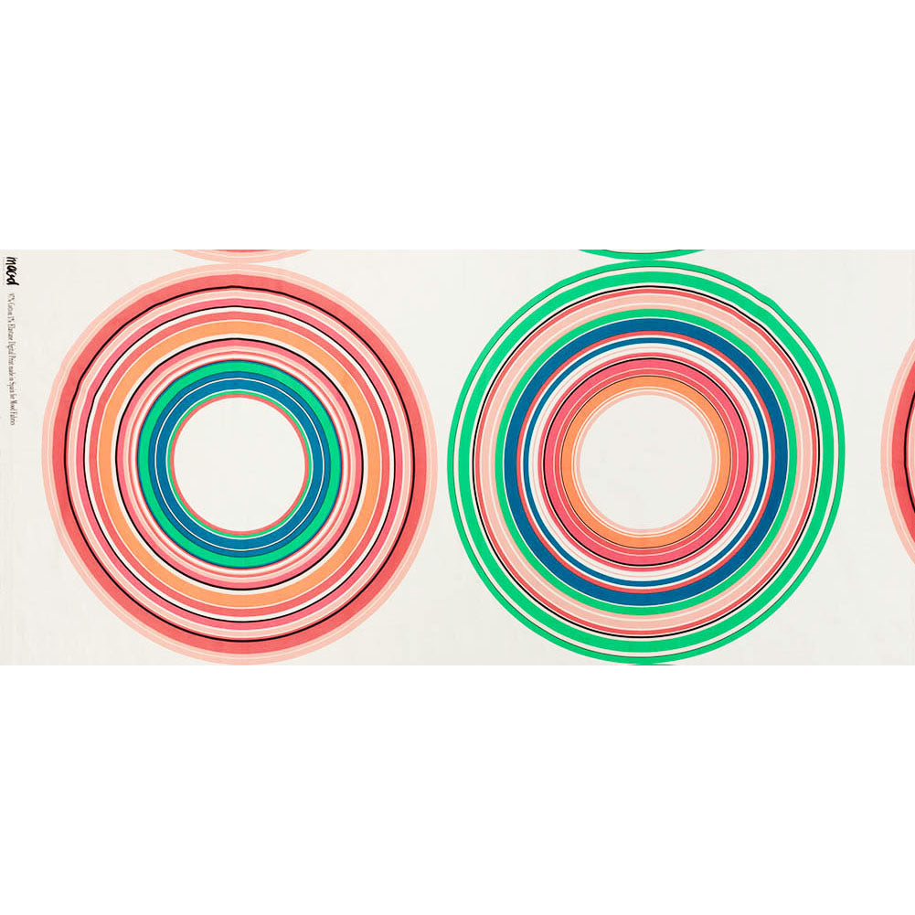 Stretch Cotton Sateen Panel - Multicolor Big Circles - A-Side Print - Mood Exclusive Yesterday Collection - Full