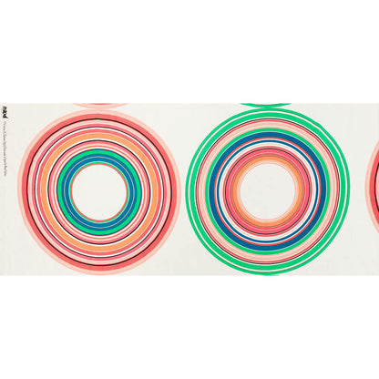 Stretch Cotton Sateen Panel - Multicolor Big Circles - A-Side Print - Mood Exclusive Yesterday Collection