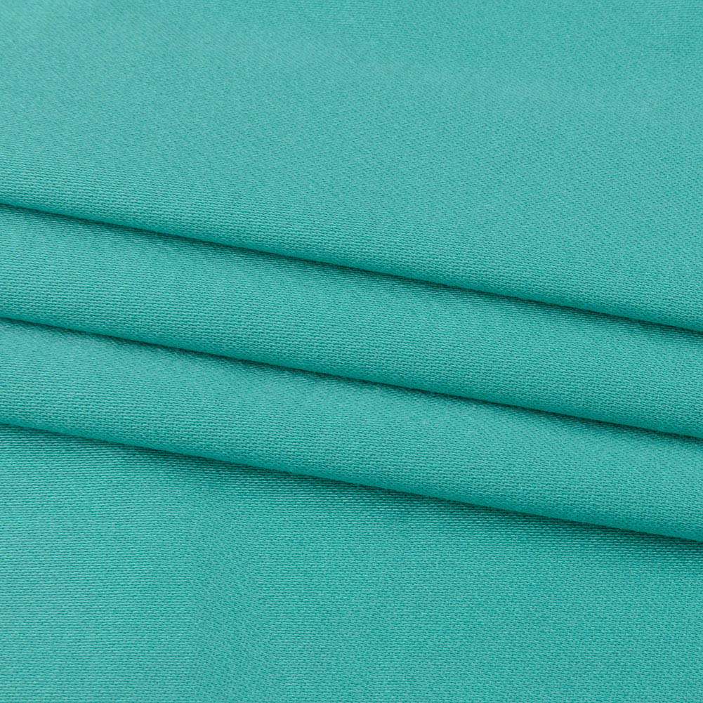Stretch Cotton Sateen - Turquoise - Mood Exclusive Carlos Collection - Folded