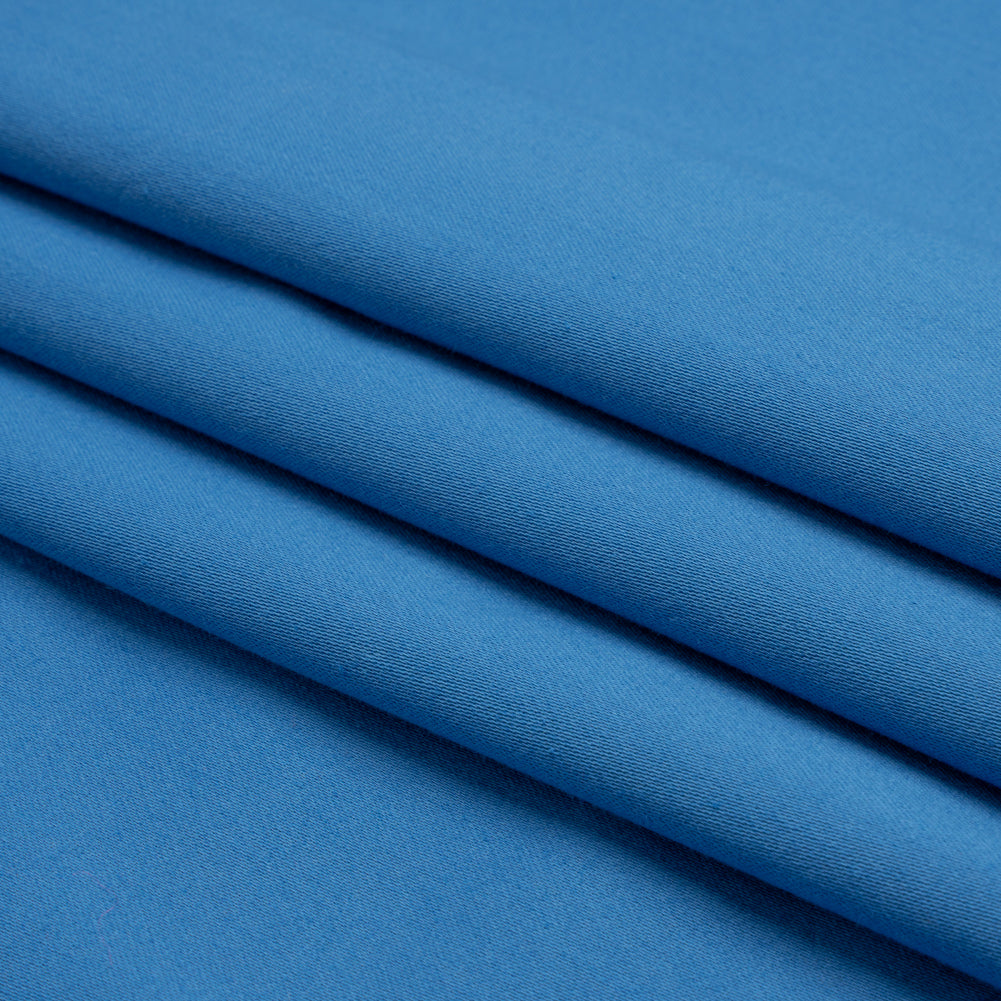 Stretch Cotton Sateen - Blue - Mood Exclusive Carlos Collection - Folded