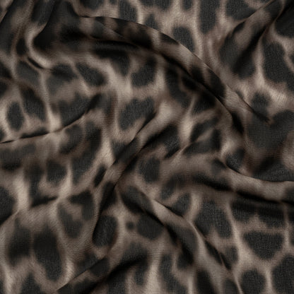 Viscose Georgette - Black and Beige Leopard - Shade of the Acacia Print - Mood Exclusive Kilimanjaro Collection