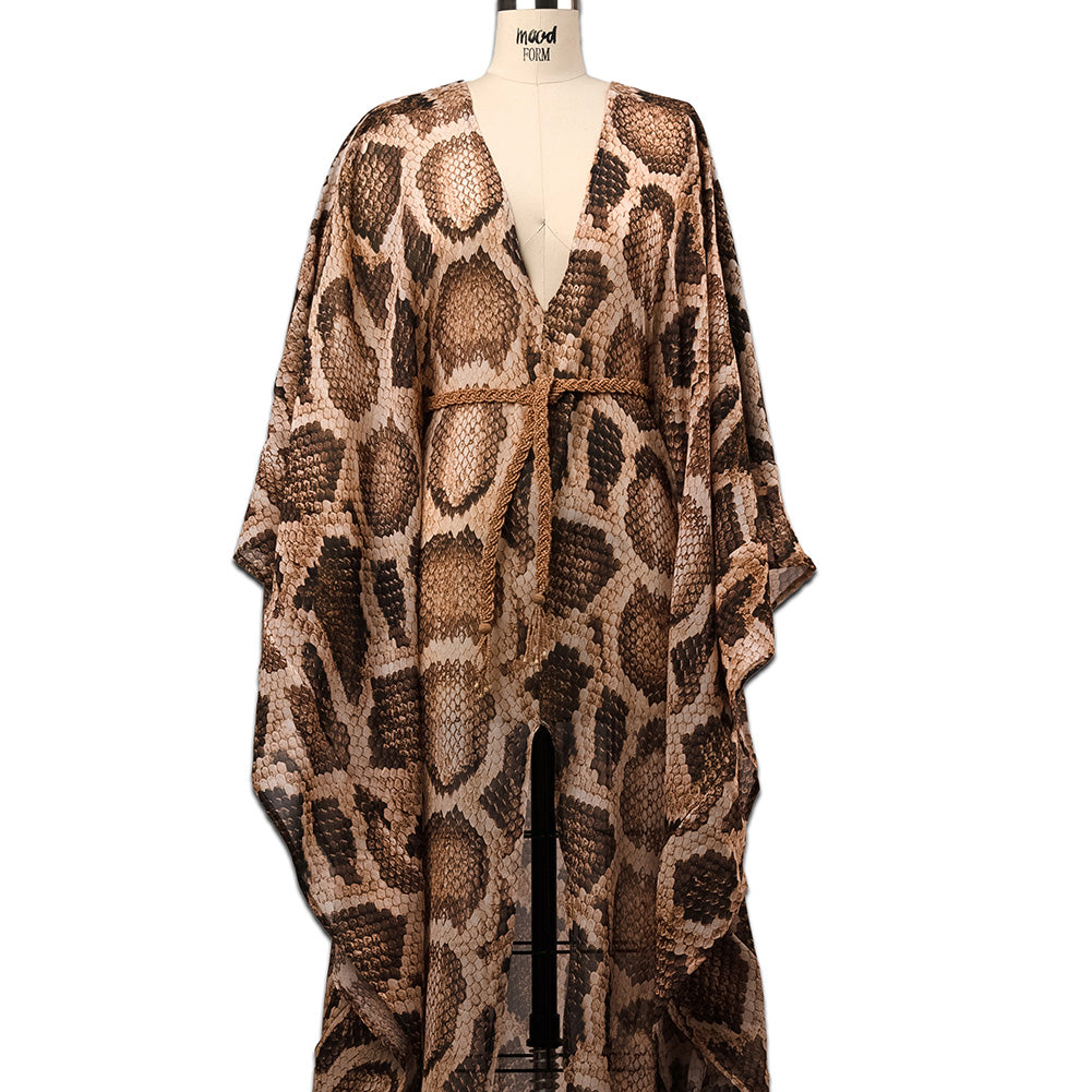 Viscose Georgette - Beige and Brown Snakeskin - Kaa's Charm Print - Mood Exclusive Kilimanjaro Collection - Blog