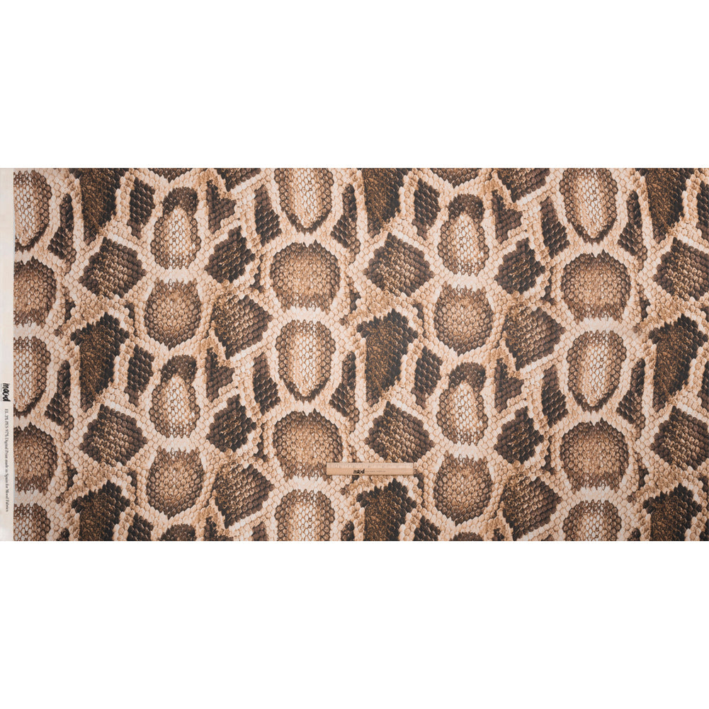 Viscose Georgette - Beige and Brown Snakeskin - Kaa's Charm Print - Mood Exclusive Kilimanjaro Collection - Full