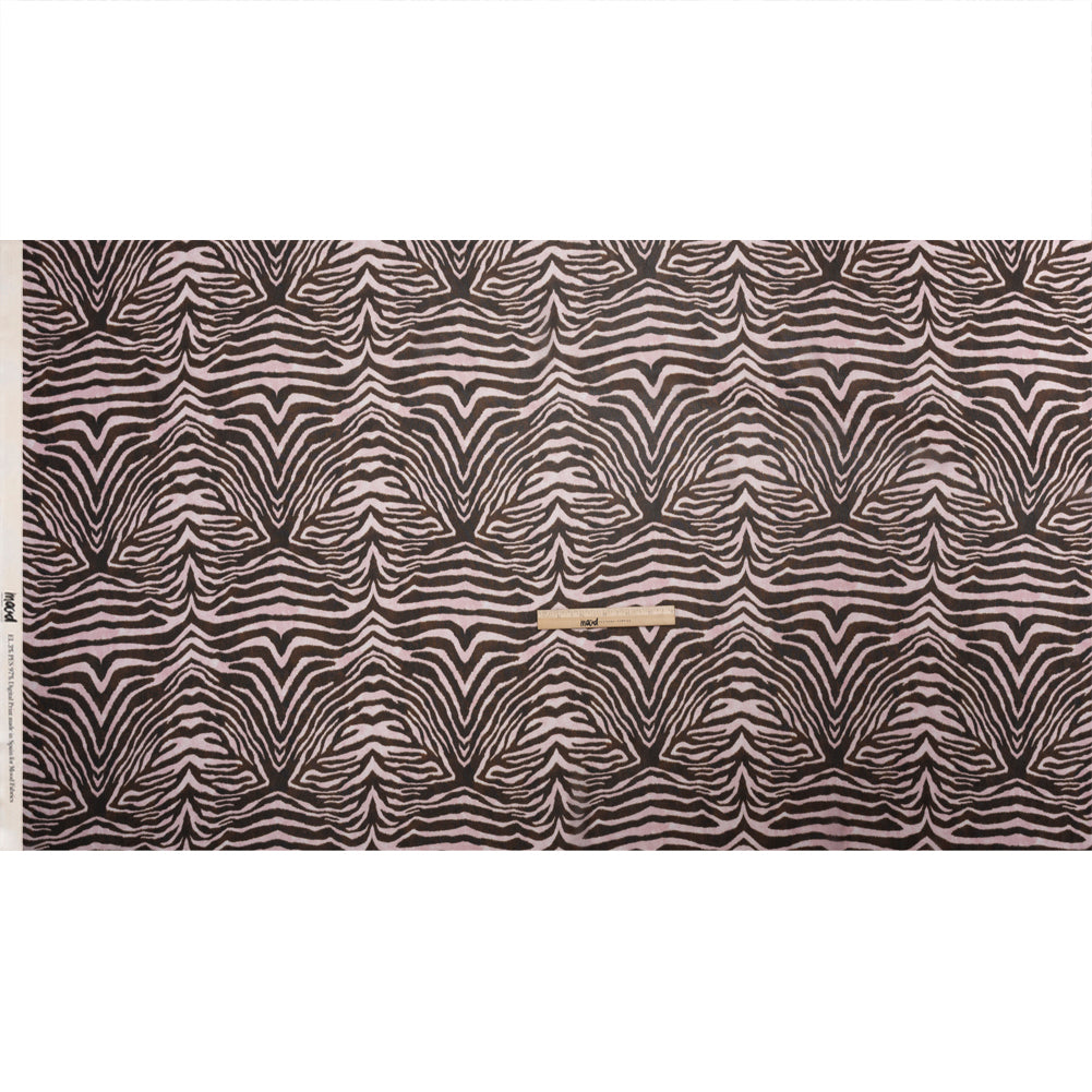 Viscose Georgette - Pink and Brown Zebra Stripes - Destination Oasis Print - Mood Exclusive Kilimanjaro Collection - Full
