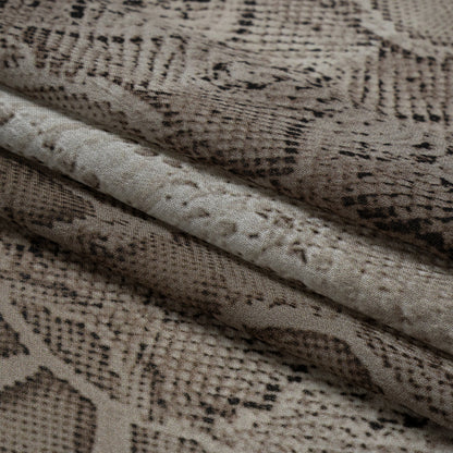 Viscose Georgette - Gray Snakeskin - Midnight Lurking Print - Mood Exclusive Kilimanjaro Collection
