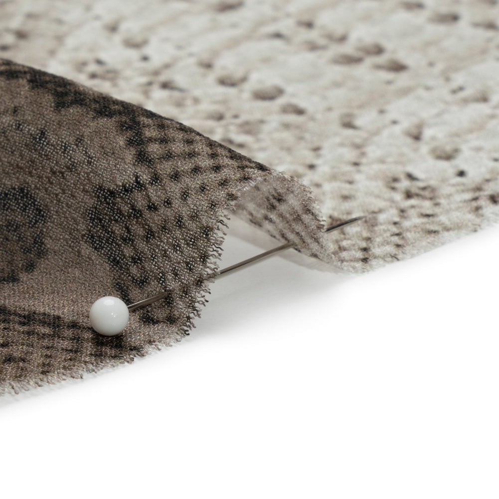 Viscose Georgette - Gray Snakeskin - Midnight Lurking Print - Mood Exclusive Kilimanjaro Collection - Detail