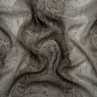 Viscose Georgette - Gray Snakeskin - Midnight Lurking Print - Mood Exclusive Kilimanjaro Collection