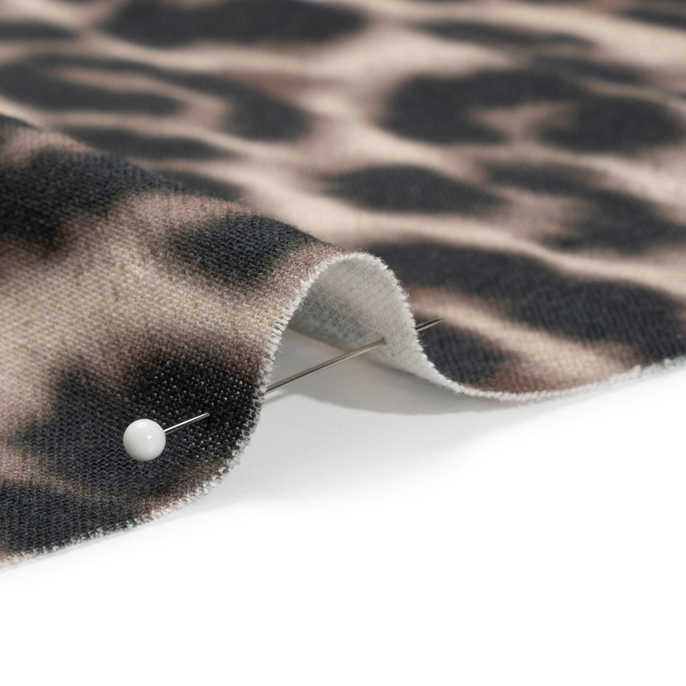 Linen and Rayon Woven - Black and Beige Leopard - Shade of the Acacia Print - Mood Exclusive Kilimanjaro Collection - Detail