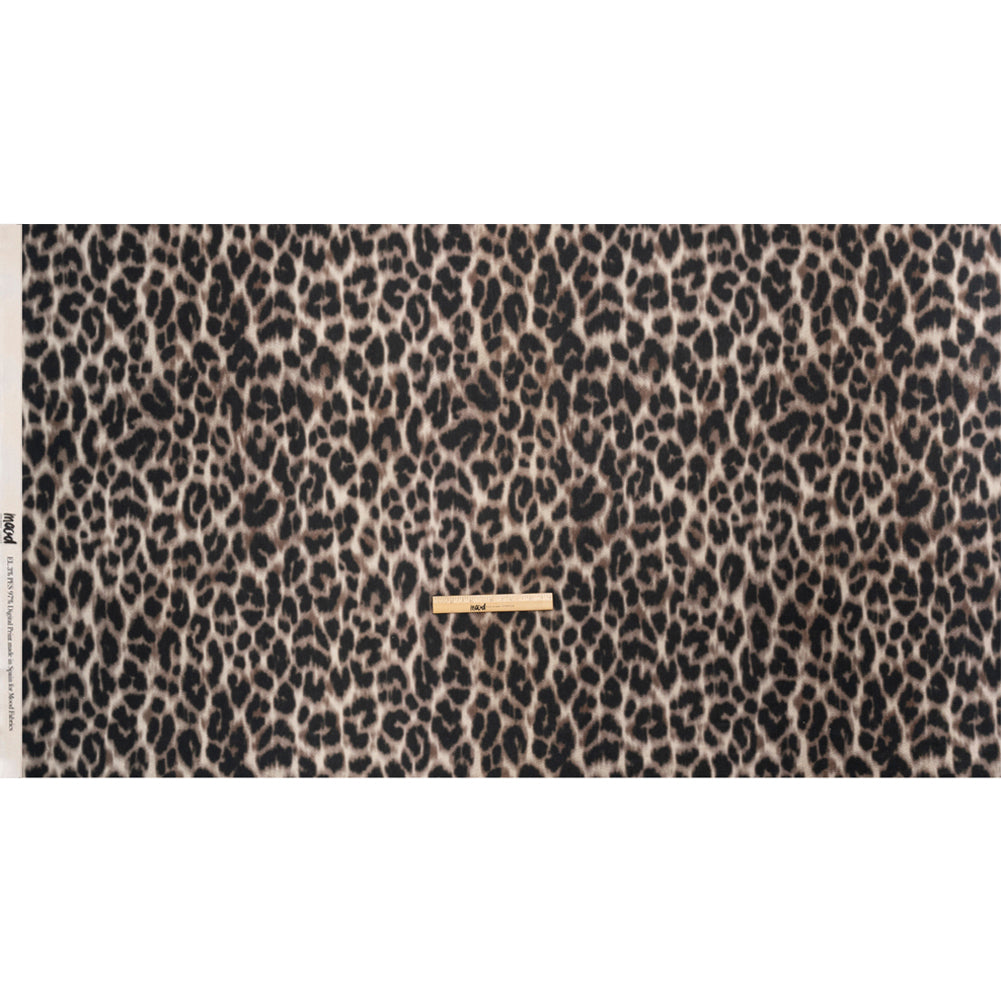 Linen and Rayon Woven - Black and Beige Leopard - Shade of the Acacia Print - Mood Exclusive Kilimanjaro Collection - Full
