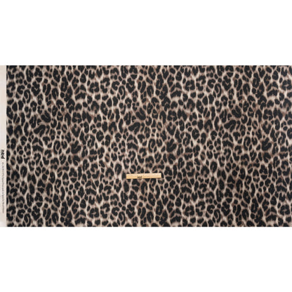 Linen and Rayon Woven - Black and Beige Leopard - Shade of the Acacia Print - Mood Exclusive Kilimanjaro Collection