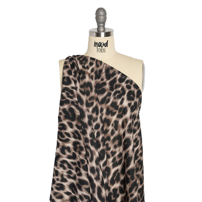 Linen and Rayon Woven - Black and Beige Leopard - Shade of the Acacia Print - Mood Exclusive Kilimanjaro Collection