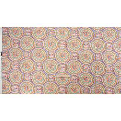 Stretch Cotton Sateen - Orange and Green Circles - Mood Exclusive Tidal Dye Print