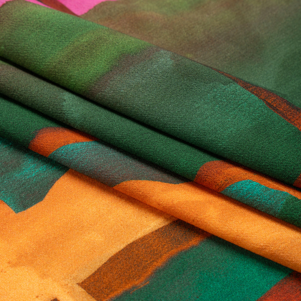 Viscose Crepe - Landscape Blocks - Mood Exclusive Take Me Home Print - Folded