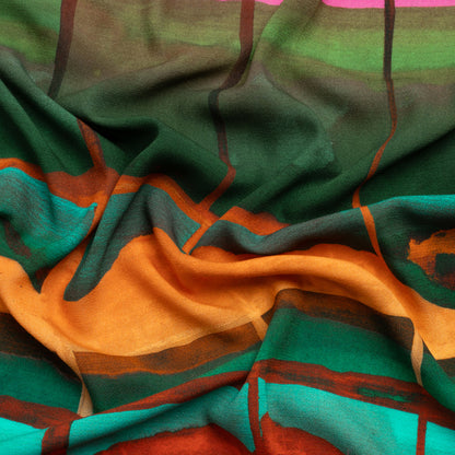 Viscose Crepe - Landscape Blocks - Mood Exclusive Take Me Home Print