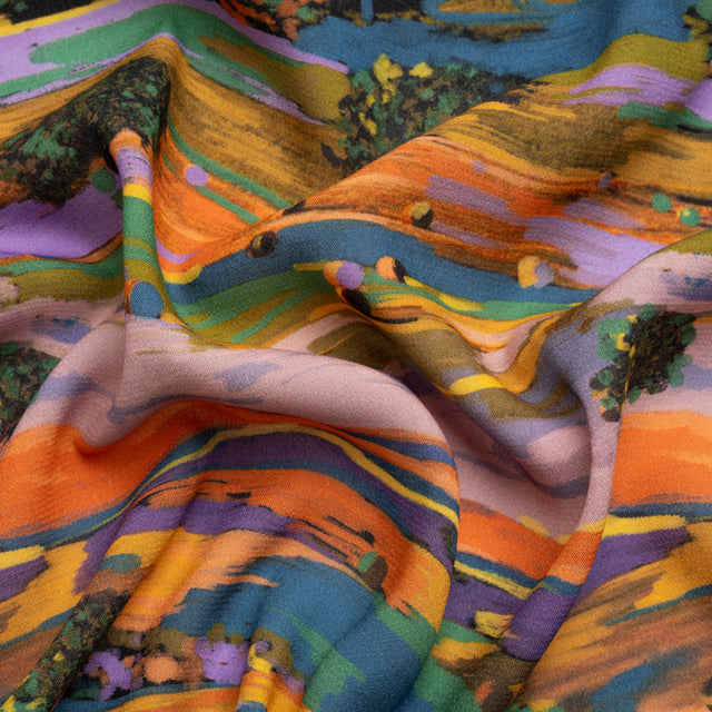 Viscose Crepe - Colorful Landscape - Mood Exclusive Garrowby Hill Print